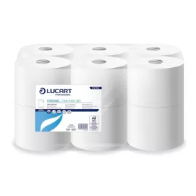   Toalettpapír, 2 rétegű, 12 tekercses, LUCART Strong L-One mini 180, hófehér (UBC76)