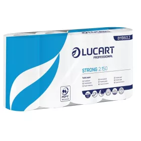   Toalettpapír, 2 rétegű, kistekercses, 8 tekercses, LUCART Strong 2.150, fehér (UBC77)
