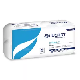   Toalettpapír, 3 rétegű, kistekercses, 8 tekercses, LUCART Strong 8.3, fehér (UBC78)