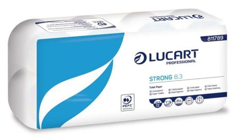 Toalettpapír, 3 rétegű, kistekercses, 8 tekercses, LUCART Strong  8.3, fehér (UBC78)