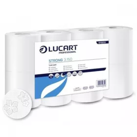   Toalettpapír, 3 rétegű, kistekercses, 8 tekercses, LUCART Strong 3.150, fehér (UBC79)