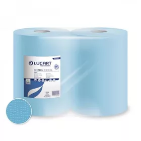   Törlőkendő, tekercses, 3 rétegű, LUCART SKYTECH 3.500 XL, kék (UBC80)