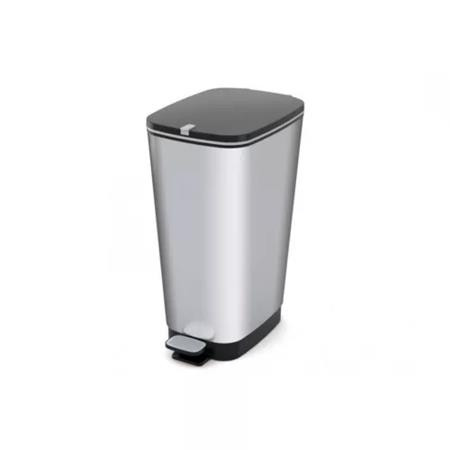 Pedálos szemetes, fémhatású, 45 l, CURVER Chic, ezüst (UCCCHIC)