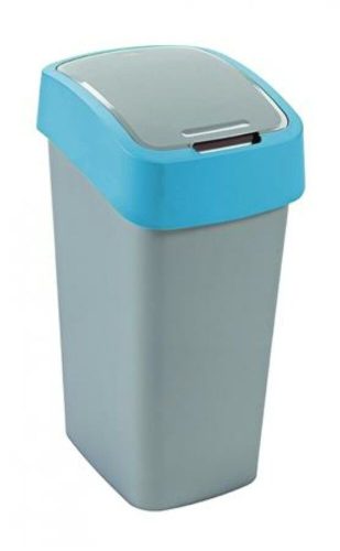 Billenős szelektív hulladékgyűjtő, műanyag, 45 l, CURVER, kék/szürke (UCF04)