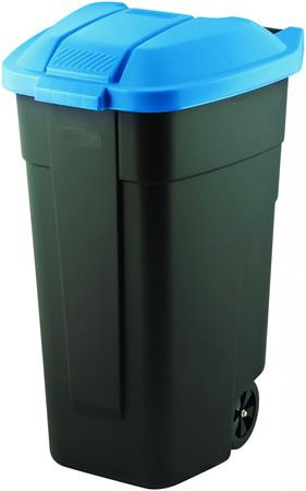 Görgős szemetes, műanyag, 110l, CURVER, kék/fekete (UCG110K)