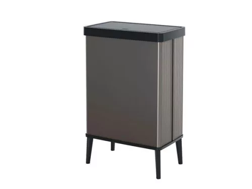 Fedeles szemetes, nyomógombos, 54 liter, CURVER Verto High, szürke/fekete (UCVEH54F)