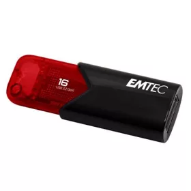   Pendrive, 16GB, USB 3.2, EMTEC B110 Click Easy, fekete-piros (UE16GE)