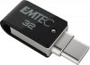Pendrive, 32GB, USB 3.2, USB-A bemenet/USB-C kimenet, EMTEC T260C Dual (UE32GD)