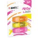 Pendrive, 32GB, 3 db, USB 2.0, EMTEC C410 Neon, narancs, citromsárga, rózsaszín (UE32GN3)