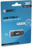 Pendrive, 32GB, USB-C 3.2, EMTEC D400 Type-C, fekete (UE32GUC)