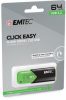 Pendrive, 64GB, USB 3.2, EMTEC B110 Click Easy, fekete-zöld (UE64GE)