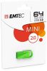 Pendrive, 64GB, USB 2.0, EMTEC D250 Mini, zöld (UE64GM)