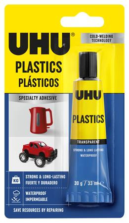 Ragasztó, univerzális, 30 g, UHU Plastic (UHU25196)