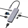 USB elosztó-HUB, USB-C PD/2xHDMI/3xUSB-A/SD/mSD, VERBATIM (UHV32151)