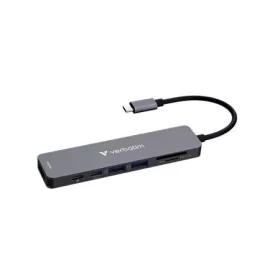   USB elosztó-HUB, 2xUSB-C /2xUSB-A, HDMI,SD, MicroSD, VERBATIM (UHV32158)