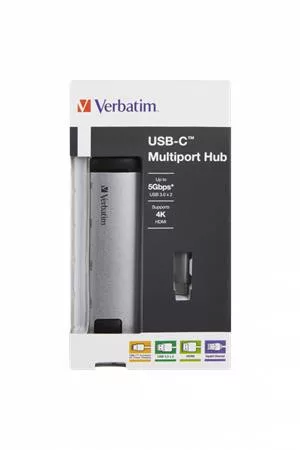 USB elosztó-HUB, USB-C/USB 3.0/HDMI/Ethernet, VERBATIM (UHV49141)