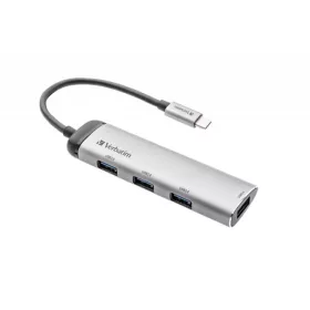   USB elosztó-HUB, USB-C /4xUSB-A 3.2 Gen1, VERBATIM (UHV49147)