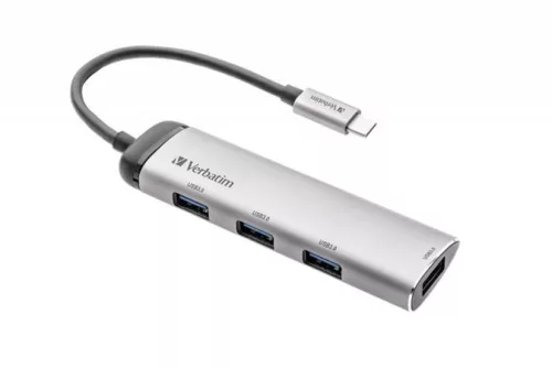 USB elosztó-HUB, USB-C /4xUSB-A 3.2 Gen1, VERBATIM (UHV49147)