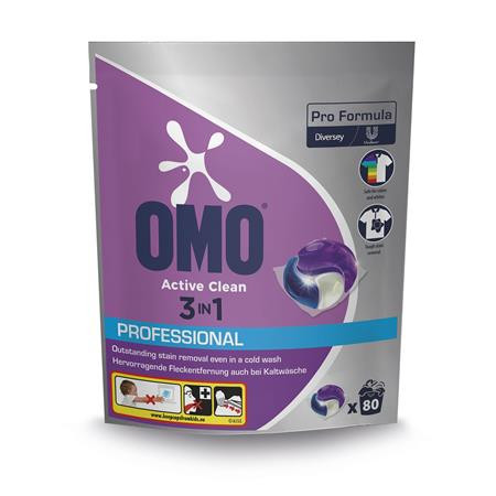 Mosókapszula, 80 db, OMO Active Clean 3in1 (UJ612)
