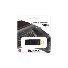   Pendrive, 128GB, USB 3.2, KINGSTON DataTraveler Exodia, fekete-sárga (UK128DTX)