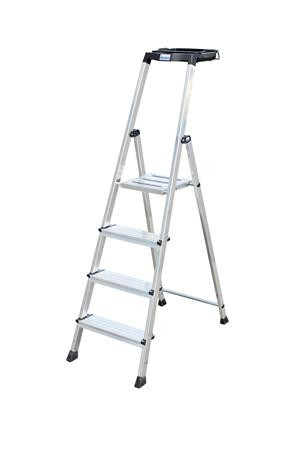 Állólétra, 4 lépcsőfokos, alumínium, Multigrip-system, KRAUSE Secury (UL50)