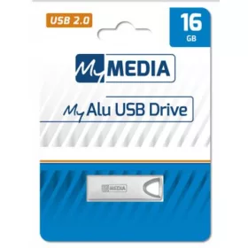   Pendrive, 16GB, USB 2.0, alumínium ház, MYMEDIA Alu (by VERBATIM) (UM16GA)