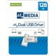 Pendrive, 128GB, USB 3.2 Gen1 + USB-C, alumínium ház, MYMEDIA Dual (by VERBATIM) (UMG128GAD)