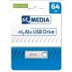 Pendrive, 64GB, USB 3.2 Gen1, alumínium ház, MYMEDIA Alu (by VERBATIM) (UMG64GA)