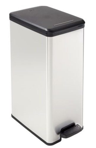 Pedálos szemetes, 40 l, CURVER Slim Bin, fekete-ezüst (UPCESB40)