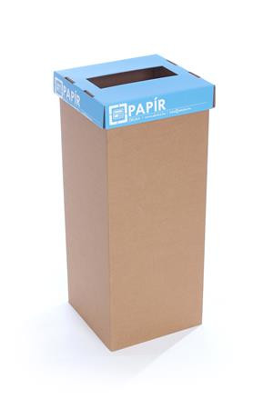 Szelektív hulladékgyűjtő, újrahasznosított, 50 l, RECOBIN Office, kék (URE002)