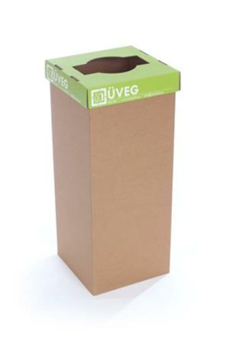 Szelektív hulladékgyűjtő, újrahasznosított, 50 l, RECOBIN Office, zöld (URE003)