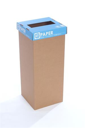 Szelektív hulladékgyűjtő, újrahasznosított, angol felirat, 50 l, RECOBIN Office, kék (URE017)