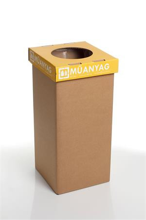 Szelektív hulladékgyűjtő, újrahasznosított, 20 l, RECOBIN Mini, sárga (URE020)