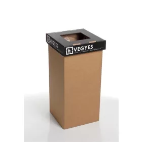   Szelektív hulladékgyűjtő, újrahasznosított, 20 l, RECOBIN Mini, fekete (URE022)
