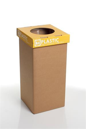 Szelektív hulladékgyűjtő, újrahasznosított, angol felirat, 20 l, RECOBIN Mini, sárga (URE023)