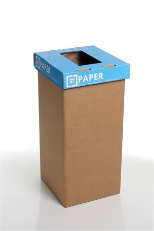 Szelektív hulladékgyűjtő, újrahasznosított, angol felirat, 20 l, RECOBIN Mini, kék (URE024)