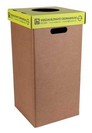 Szelektív hulladékgyűjtő, betétdíjas palackoknak, újrahasznosított, 50 l, RECOBIN Office (URE032)
