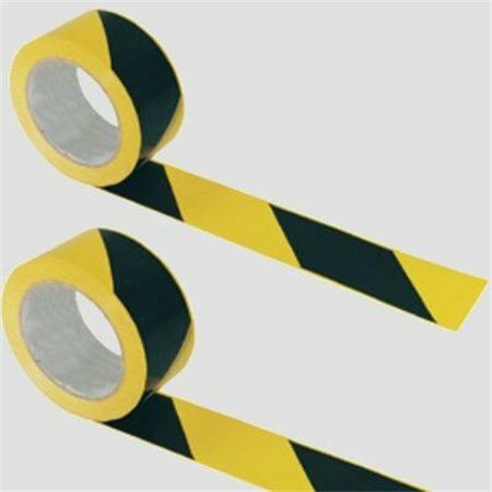 Jelzőszalag, 70 mm x 200 m, sárga -fekete (UTX006)