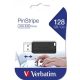 Pendrive, 128GB, USB 2.0, 10/4MB/sec, VERBATIM PinStripe, fekete (UV128GPF)