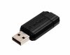 Pendrive, 128GB, USB 2.0, 10/4MB/sec, VERBATIM PinStripe, fekete (UV128GPF)