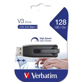   Pendrive, 128GB, USB 3.2, 80/25 MB/s, VERBATIM V3, fekete-szürke (UV128GS)