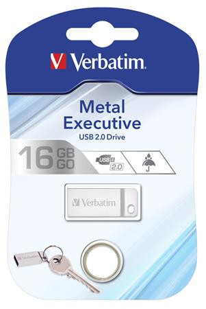 Pendrive, 16GB, USB 2.0, VERBATIM Executive Metal, ezüst (UV16GEM2)