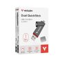 Pendrive, 1TB, USB-A/C 3.2 Gen1, VERBATIM Dual QuickStick, fekete (UV1TBDS)