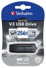 Pendrive, 256GB, USB 3.2, 80/25 MB/s, VERBATIM V3, fekete-szürke (UV256GS)