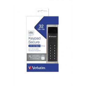   Pendrive, 32GB,USB-C (USB 3.2), titkosítás, 160/130Mb/s, VERBATIM Keypad Secure (UV32GCKS)
