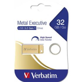   Pendrive, 32GB, USB 3.2, VERBATIM Executive Metal, arany (UV32GEM32)