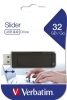 Pendrive, 32GB, USB 2.0, VERBATIM Slider, fekete (UV32GSF)