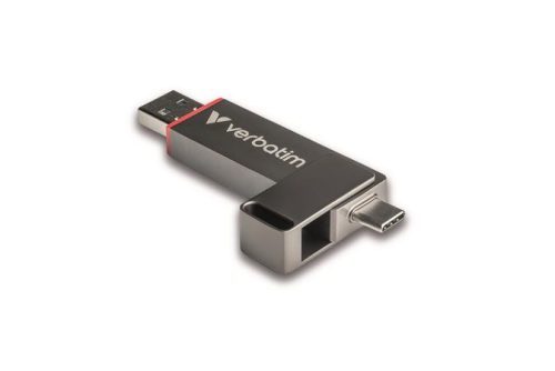 Pendrive, 512GB, USB-A/C 3.2 Gen1, VERBATIM Dual QuickStick, fekete (UV512GDS)