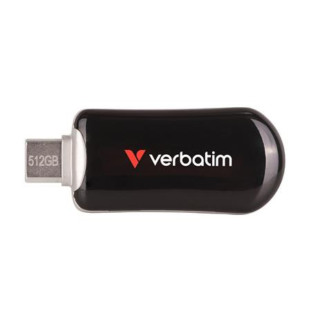 Pendrive, 512GB, USB-C 3.2 Gen1, VERBATIM Plectra, fekete (UV512GPLB)