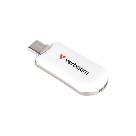 Pendrive, 512GB, USB-C 3.2 Gen1, VERBATIM Plectra, fehér (UV512GPLW)